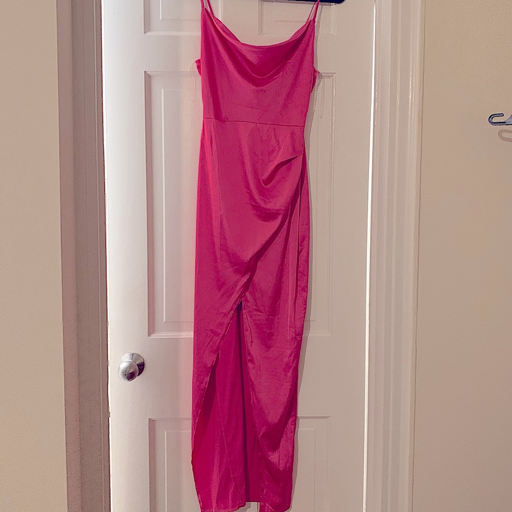 Nasty Gal Cowl Play Satin Dress